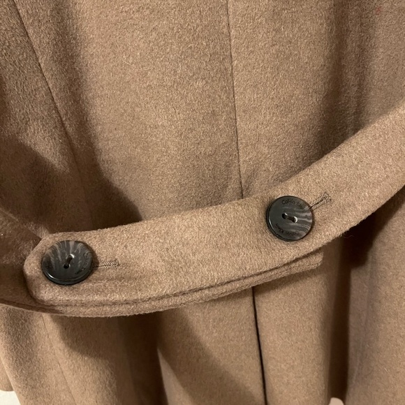 60%WoolCalvin Klein Tan Wool Blend Coat - Picture 7 of 8